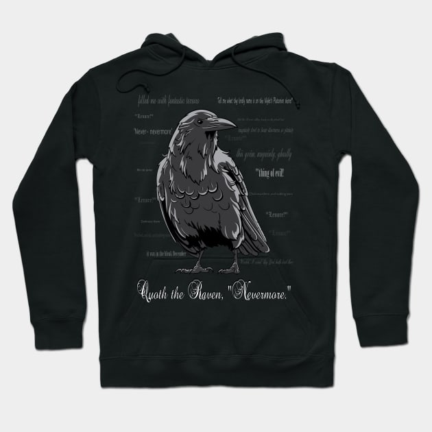 Edgar Allan Poe Quoth the raven nevermore Hoodie by lucid